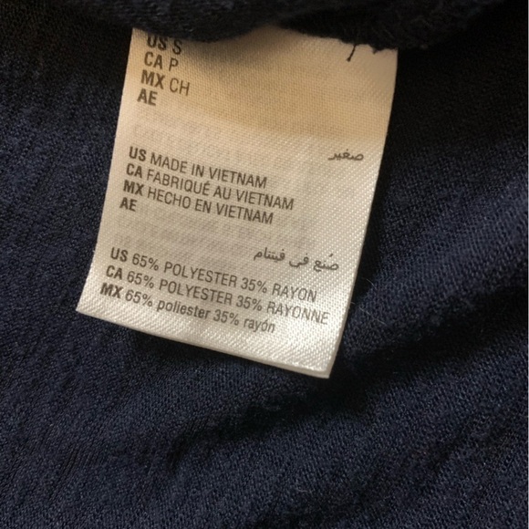 INC International Concepts Women Short Sleeve Ruched Top Size Small Navy Blue - Picture 6 of 8